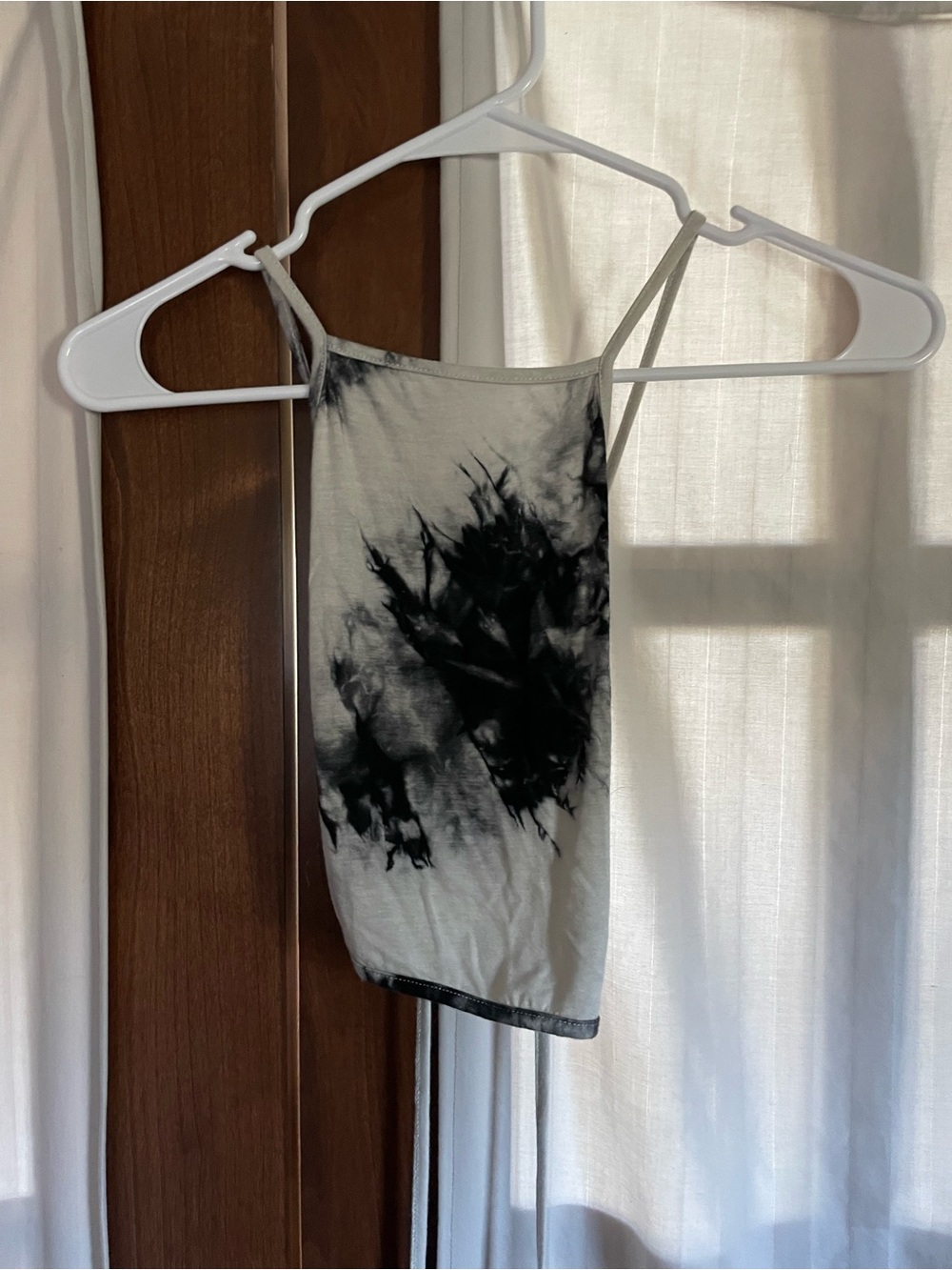 SHEIN Black & White Tie-Dye Crop Cami